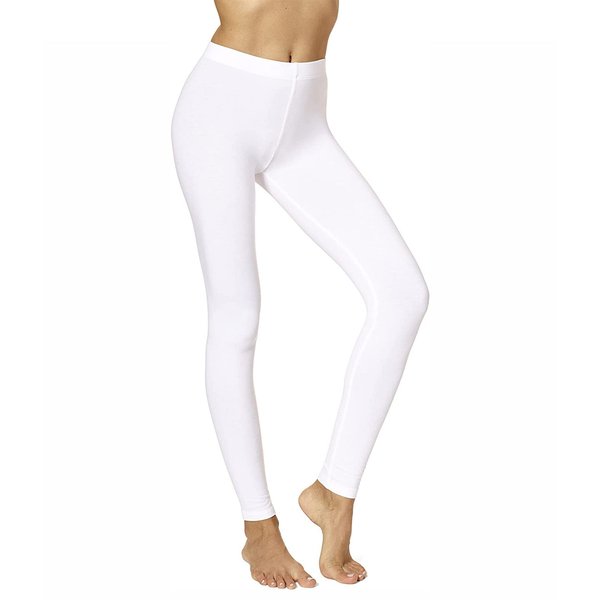 No Nonsense Women's Leggings - Soft Cotton Feel, Comfortable & Perfect for Layering, Gentle Elastic Waistband, White, 2X