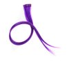 SWACC 12 Pcs Straight One Color Party Highlights Clip on in Hair Extensions Colored Hair Streak Synthetic Hairpieces (Purple)
