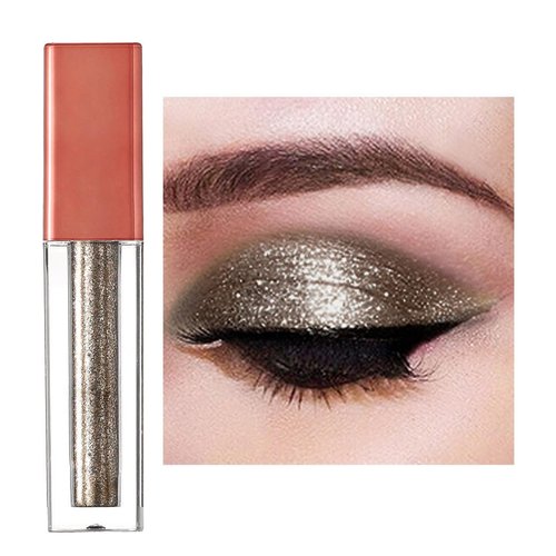 Kilshye Shimmer Eyeshadow Glitter Liquid Eyeshadows Metallic Highlight Eye Shadow Party Cosplay Eyes Makeup for Women and Girls Pack of 1 (Black)