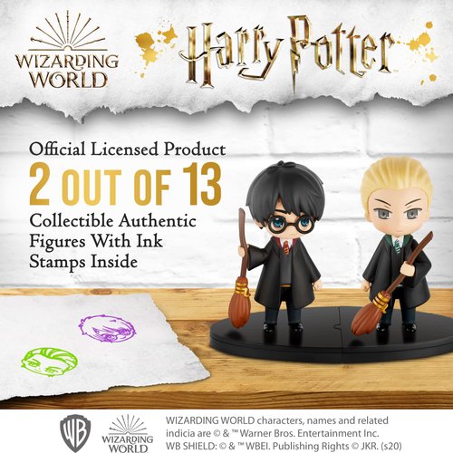 P.M.I. Harry & Draco w/Brooms | Collection of 13 Harry Potter Stamps | Harry Potter Gifts & Harry Potter Toys | Party Supplies, Party Decor, Mini Figurines, Toys, Gifts