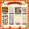 Halloween Party Favors, Halloween Coloring Books with Crayons School Exchanging Gifts Tattoo DIY Sticker Stampers Paper Crafts Slap Bracelets Sticky Hands Halloween Class Treat Prizes 96 PCS