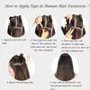 Hair Extensions Tape 50g 20pcs 16 Inch Bleach Blonde Soft Tape in Human Hair Extensions Real Human Hair Remy Hair Extensions Silky Straight Human Hair Extensions Invisible Tape Natural Hair