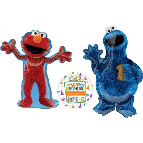 Anagram Cookie Monsters and Elmo Happy Birthday Party Supplies Balloon Bouquet Decorations, BQ_4264