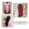 3PCS Hair Bows for Women, Oversized Long Tail White Hair Bow Clips, Silky Satin Hair Ribbons Ponytail Holder for Women Girls (Black, Red, Pink）