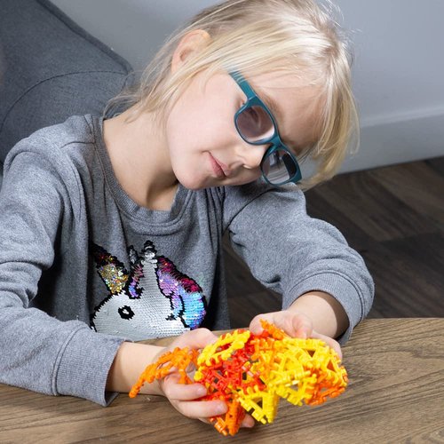 Incredibly Interconnectable Toys That Hinge Toy 150 Piece Blue + Green Set, Dinosaur + More STEM Construction Toy Building Set