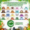 24 Pcs Animal Birthday Party Hats Animal Headbands Jungle Safari Animal Paper Party Crown for Girls Kids (Assorted Animals)