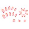 IMSOHOT Oval Press on Nails Short French Fake Nails Glue on Nails Glossy Nude Ombre False Nails with Designs Pink Round Full Cover Acrylic Nails for Women 24Pcs