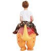 COMIN Inflatable Dinosaur Costume Kids, Ride on Funny Boys Girls Dinosaur Blow Up Orange Dino Costume for Halloween Party 7-10Y