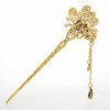 Vintage Chinese Women's Crystal Flower and Butterfly Brown and Gold Hair Stick, Bridal Hair, Wedding Hair, Bride Hair Jewelry