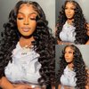 NKTU Deep Wave Lace Front Wigs Human Hair 200 Density Glueless Wigs for Women 13x4 HD Transparent Lace Front Wigs Pre Plucked with Baby Hair (22 Inch, Deep Wave Wigs)