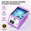Subay Professional Finger Toe Nail Care Electric Nail Drill Machine Manicure Pedicure Kit Electric Nail Art File Drill with 1 Pack of Sanding Bands (Purple)