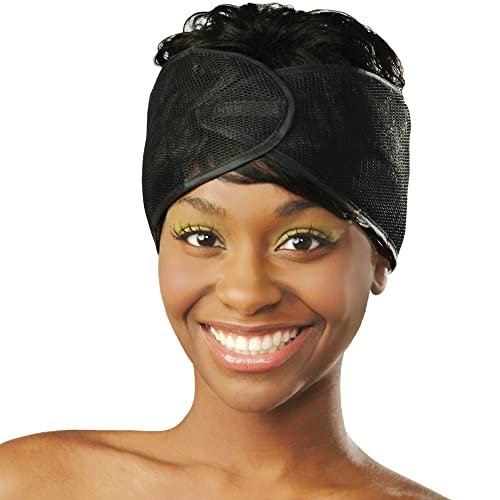 DONNA Argan Mesh Wrap 1pc Silk Wrap Hair Wrap Women's, Hook and Loop Fastener Mesh Wrap, 1PC Black Color
