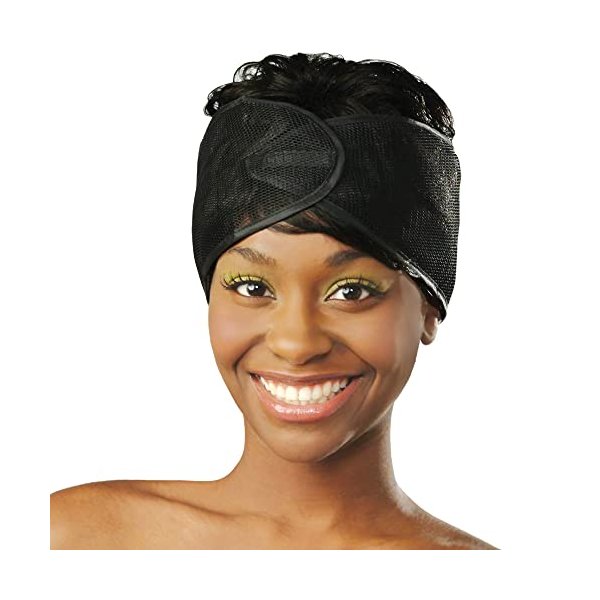 DONNA Argan Mesh Wrap 1pc Silk Wrap Hair Wrap Women's, Hook and Loop Fastener Mesh Wrap, 1PC Black Color