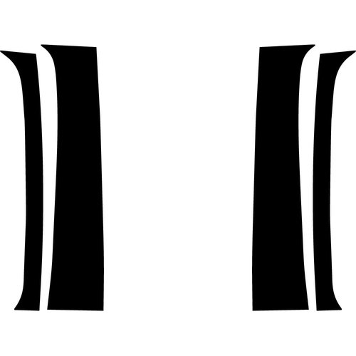 Rvinyl Pillar Post Window Trim Compatible with Dodge Ram 1994-2001 (Club/Crew/Extended Cab) - Gloss (Black)