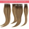 Loxxy Seamless Extensions Clip in Human Hair 20inch 110G 7Pcs Chocolate Brown to Caramel Blonde With Brown Roots Thick Blonde Natural Remy Real Hair Extensions Clip in Human Hair Invisible Tape Weft