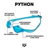 ARENA Python Racing Swim Goggles for Men and Women, UV Protection, Anti-Fog, Dual Strap, Non-Mirror Lens, Blue/White Sky