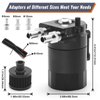 muge racing Universal Oil Catch Can Tank Kit Polish Baffled Reservoir with Breather Filter with 3/8" Fuel Line,Aluminum,Black,400ml