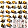 Nunesoke 24PCS Mini Construction Trucks, Construction Vehicles Trucks, Small Construction Toys, Construction Pull Back Vehicles, Construction Party Favors Engineering Vehicles for Boys with Stickers