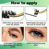 Lash Clusters 96pcs Individual Lashes D Curl 10mm Cluster Lashes KEYYOU Volume Wispy Lash Extension Soft&Comfortable Easy DIY at Home(Y10,D-10mm)