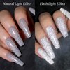 UR SUGAR Reflective Glitter Gel Polish Silver Sparkly Glitter Shimmery Gel Polish Shiny Disco Soak Off Gel Nail Polish Nail Art Manicure Salon DIY at HomeChristmas Gifts for Women Girls