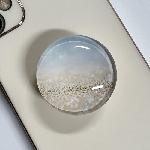 WUYULB Clear Crystal Collapsible Expandiing Mobile Phone Grip Stand Holder for Smartphones and Tablets Cell Phone Accessory (Blue Gold Glitter)