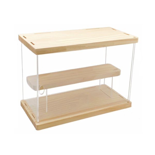 LONG TAO Clear Acrylic Display Case with Shelf Collectibles Storage Assemble Showcase Doll Display Case with Door for Hot Wheels Lego Funko Pop Minifigure Action Figure Storage