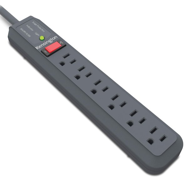 Kensington Guardian 6 Outlet Power Strip, 15ft Surge Protector, 15-Foot Cord, 540 Joules, Black(K38215NA)