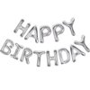 CANREVEL Happy Birthday Banner 13pcs 16 Inch Mylar Foil Letters Sign Balloons Birthday Party Decorations for Kids and Adults - 3D Silver