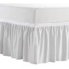 Ruffled Dorm Sized Bed Skirt Twin XL-College Dorm Bed Skirt - Extra Long Dorm Room Bed Skirt - Extended Bed Skirt Twin XL Perfect for College Loft Beds - White Dorm Bed Skirt (Twin XL/32 Drop)