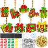Capoda 36 Sets Christmas Suncatchers Xmas Gift Ornaments DIY Window Paint Art Suncatchers Santa Snowman Reindeer Sun Catchers Christmas Crafts Classroom Activities Art Project (Gift Box)
