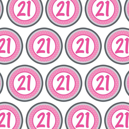 GRAPHICS & MORE Premium Gift Wrap Wrapping Paper Roll Birthday Party Pink Dots - 21 Twenty One