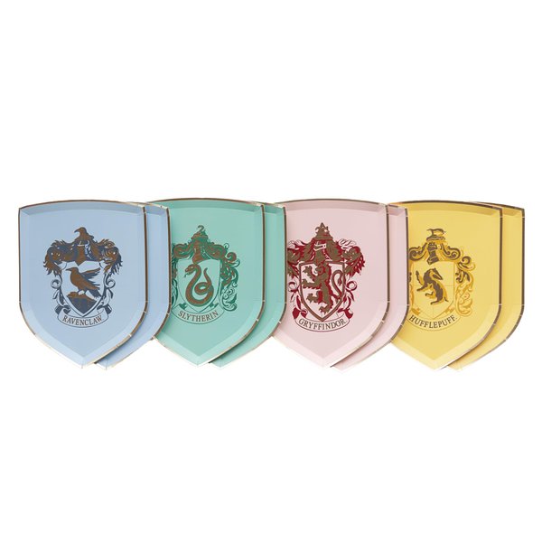 Bonjour Fete Hogwarts™ House Pride Small Paper Plates, Harry Potter Party Table Decor | Appetizer Plates, Harry Potter Merchandise, Party Plates for Holiday, Birthday Decoration - Pack of 8, 7" D