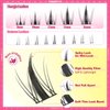 Yawamica Manga Lash Clusters DIY Eyelash Extensions Fairy Eyelash Clusters C Curl Spiky Anime Lashes Wispy Individual Lashes 8-16mm with 5-6mm Bottom Lashes Clusters for Manga Lash look