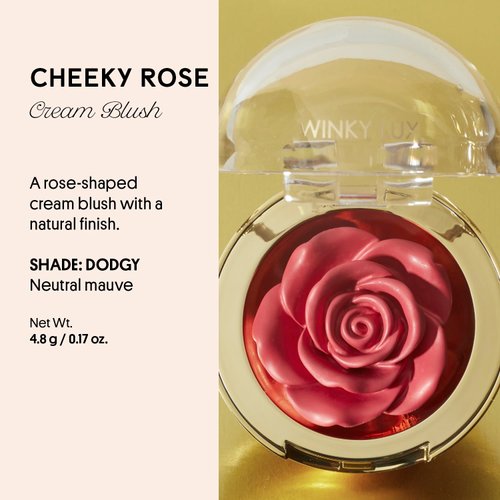 Winky Lux Cheeky Rose, Cream Blush for Cheeks, Flower Blush with Vitamin E, Makeup Blush and Flower Makeup, Mauve Dodgy