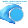 Go Ho Light Blue Face Paint Washable for Halloween Makeup,Creamy to Gel Water Based Body Paint Full Coverage for Adults Children Cosplay Corpse Bride SFX Costumes Festivals Makeup,25g