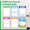 On The Go Game Pad, 80 Perforated Sheets Travel Activity Pad, 5 Games in 1 Plane Trip Pen Pencil & Paper Game(6” x 9”)