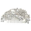 EVER FAITH Silver-Tone Austrian Crystal Bridal Rose Flower Hair Comb Clear