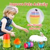 SKYWHALE Bunny Toys, Stacking Cups for Rabbits, 8PCS Stackable Plastic Pet Nesting Snack Cup, Chinchilla, Guinea Pig and Parrot Enrichment Toys for Hiding Food and Playing
