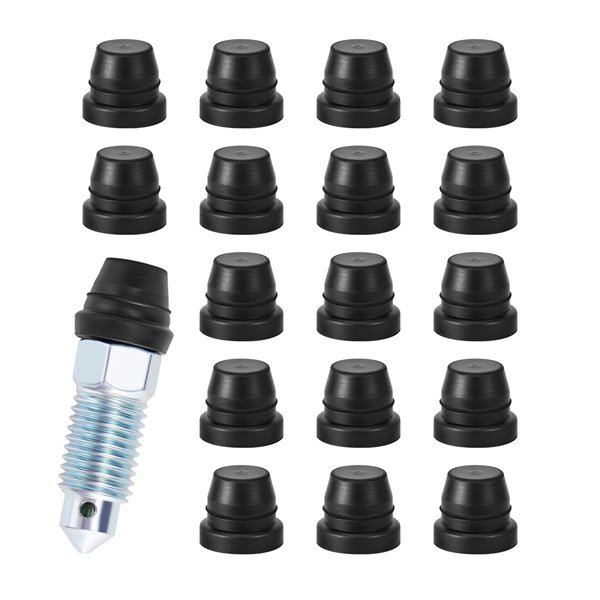 18PCS Car Brake Bleeder Screw Caps, Auto Rubber Grease Fitting Cap Dust Zerk Cover, Car Brake Bleeder Nipple Cap, Universal Brake Caliper Dust Stem Cover for Cars, Motorcycles