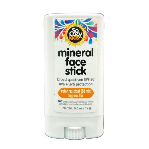 SoCozy Sunscreen Stick, Kids SPF 50 Mineral Sunscreen for Face & Body, 0.6 oz, Water Resistant Sun Protection, Broad Spectrum UVA + UVB Gentle Sun Block Stick