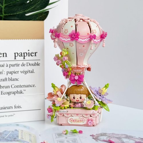 TENYEAH Hot Air Balloon with Flowers Cherry Blossom Mini Building Blocks Set, Brithdays Gifts for Girls Adults Women,Creative Building Toys for Kids 8-14+(790pcs)