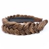 BOBIYA Wide Chunky Plaited Braided Headband Hair Band Synthetic Braid Hairpieces with Teeth Piano Two Tone Colors Accessories for Women Girl (W-Claybank)