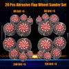 Mixiflor 20 Pcs 5 Sizes 60/80/120/240 Grits Abrasive Flap Wheel Sander, 1/4 Inch Shank Flap Wheels for Drill, Die Grinder Flap Wheel,Flap Wheel Sander for Drill