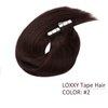 Loxxy Hair Extensions Human Hair Tape in Seamless Skin Weft 100% Real Remy Tape in Extensions Human Hair Invisible Natural Straight 20pcs 50gram #2 Darkest Brown 20Inch