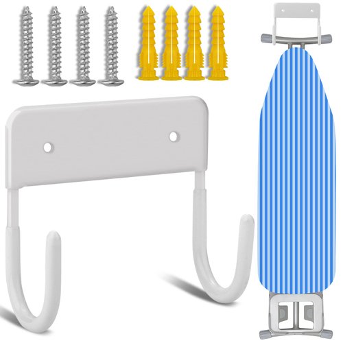 RIUOTA Ironing Board Wall Mount Ironing Board Hanger Wall Mount for Laundry Rooms,White