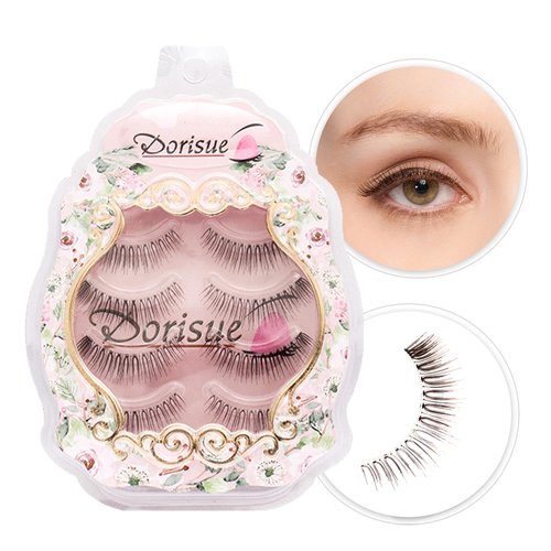 Dorisue Natural false Lashes Brown Eyelashes 3D Light Color Look Real False Eyelashes Short Handm...