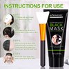 Blackhead Remover Mask, Charcoal Peel Off Face Mask, Blackhead Face Mask, Blackhead Peel Off Mask with Brush for Pore Cleansing and Blackhead Removal, Facial Skin Care for Men & Women, 100g