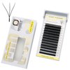 SEEDEW 3D Lash Extensions, 0.10mm C Curl MIX8-15mm 12 Rows/Tray, W Shape Flat Stem, PBT Natural Eyelash Grafting for Beginner Artist, Lash Tech, Beauty Salon(3D-Matte Black-0.10-C-MIX8-15mm)