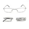 Metal Folding Reading Glasses with Case Slim Stylish Compact Folding Reading Glasses in Hard Case