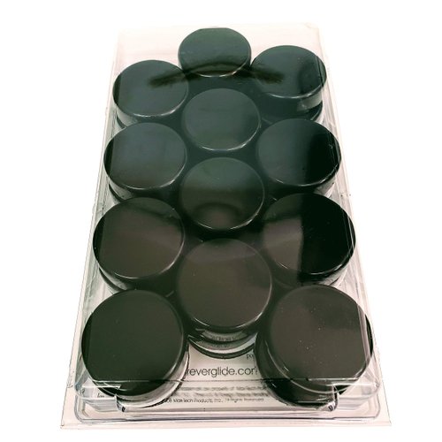 Forever Glides Wrought Iron Patio Furniture Feet Cap Glides and Outdoor Table and Chair Leg Floor Protector Pads - 1-1/4 Inch - 24-Pack - Black